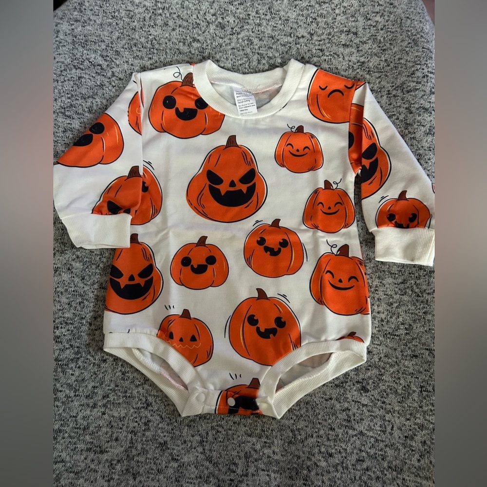 Halloween Jack-O-Lantern Goth Twopumpkin My First Halloween Baby Girl Boy Outfit